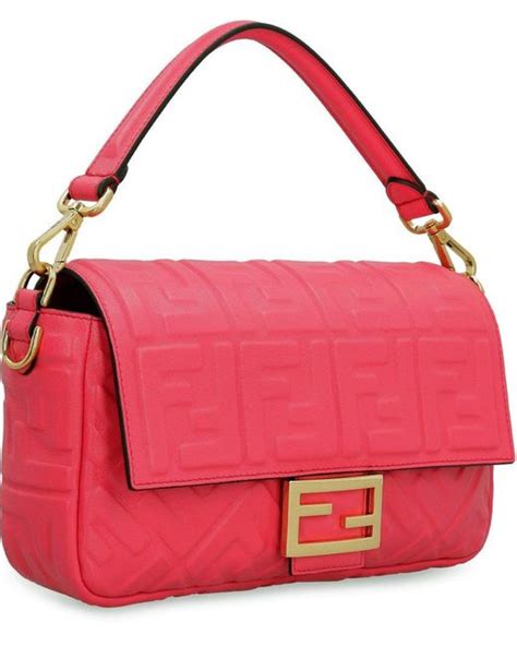 fendi baguette ff embossed shoulder bag